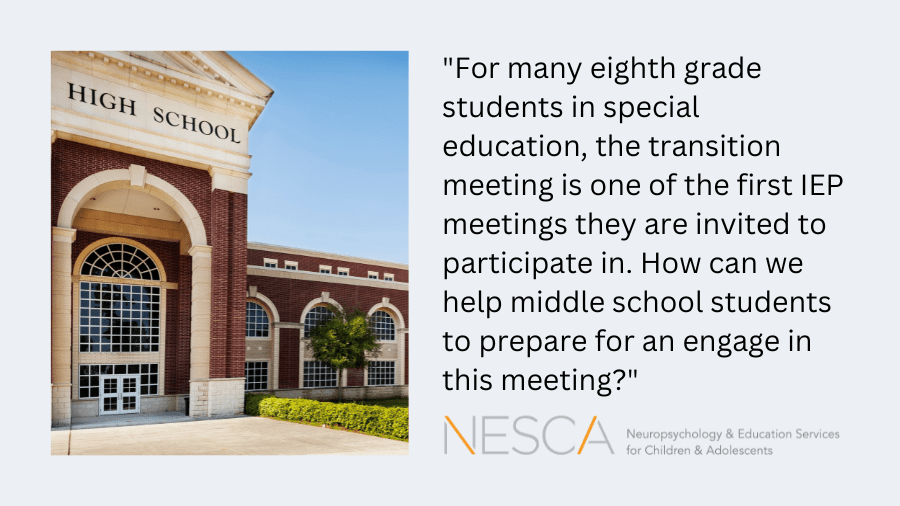 Preparing Students for First Team Meetings and the Transition to High School