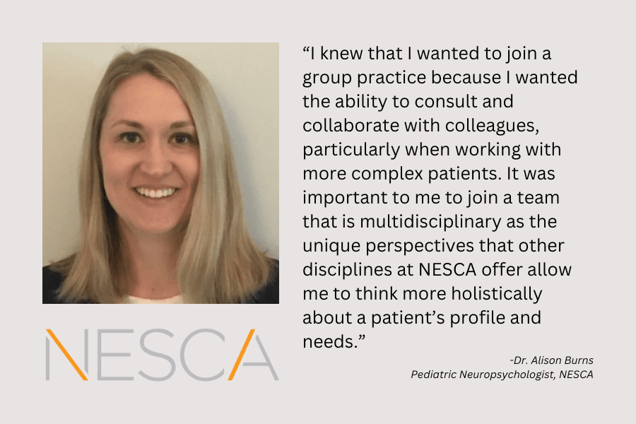 Introducing Alison Burns, Ph.D., NESCA Pediatric Neuropsychologist