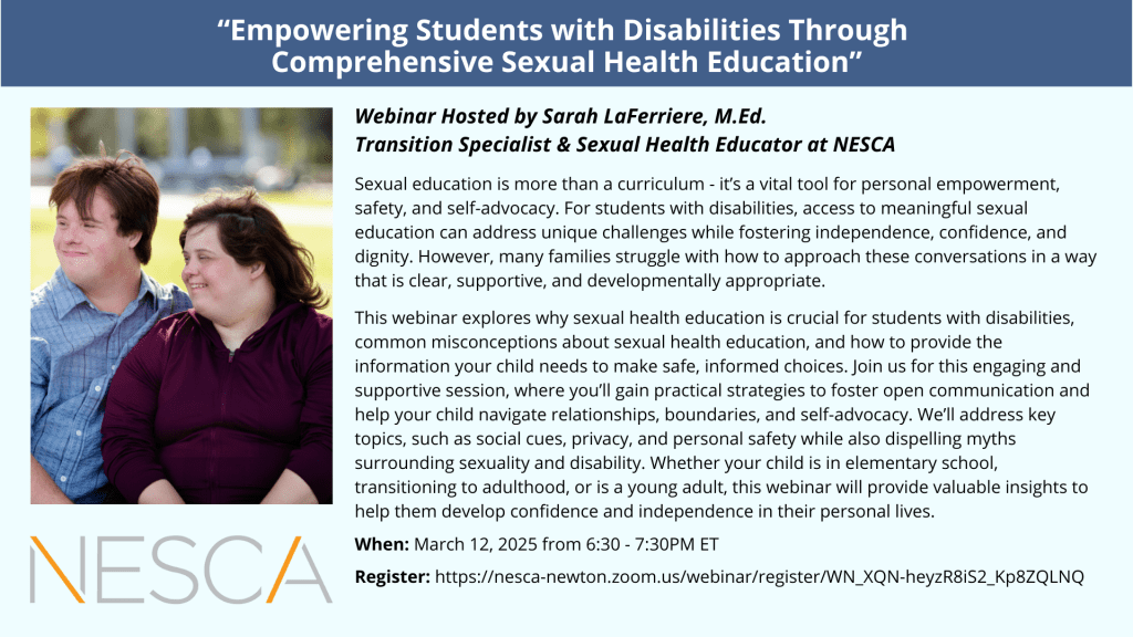 Sexual Health Education Webinar Registration Page