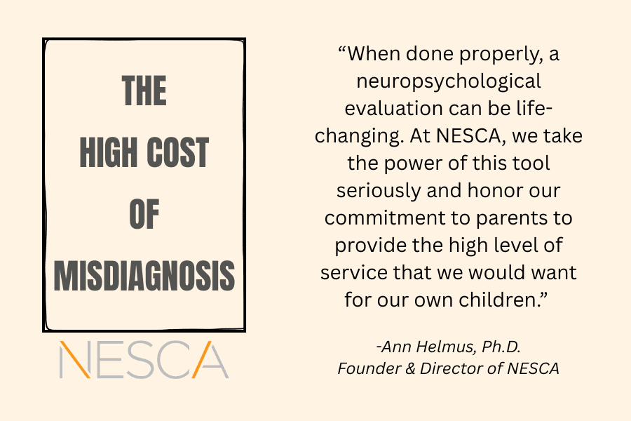 Graphic with the words, "THE HIGH COST OF MISDIAGNOSIS" and a quote from Dr. Ann Helmus