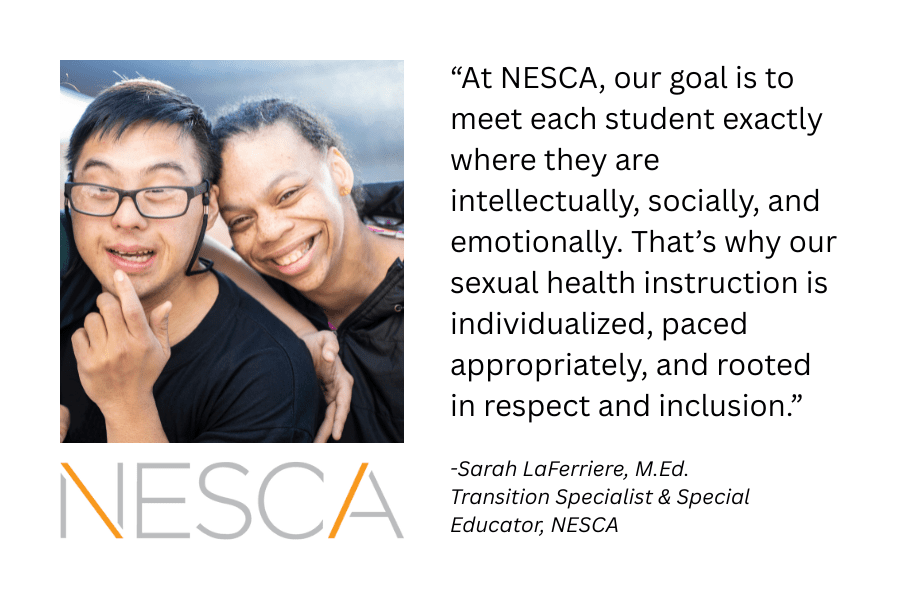 Image of a couple with disabilities and a quote from Sarah LaFerriere