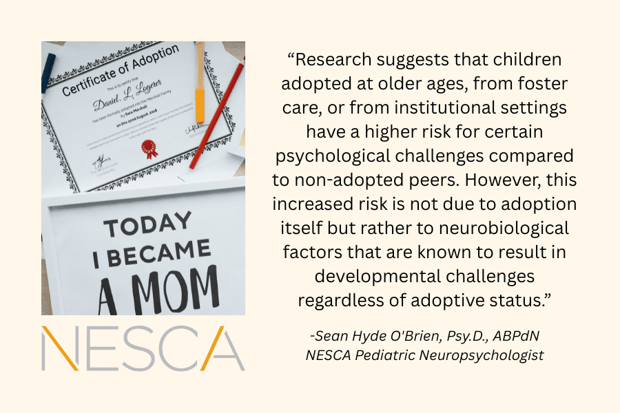 image of adoption papers and a quote from Sean Hyde O'Brien